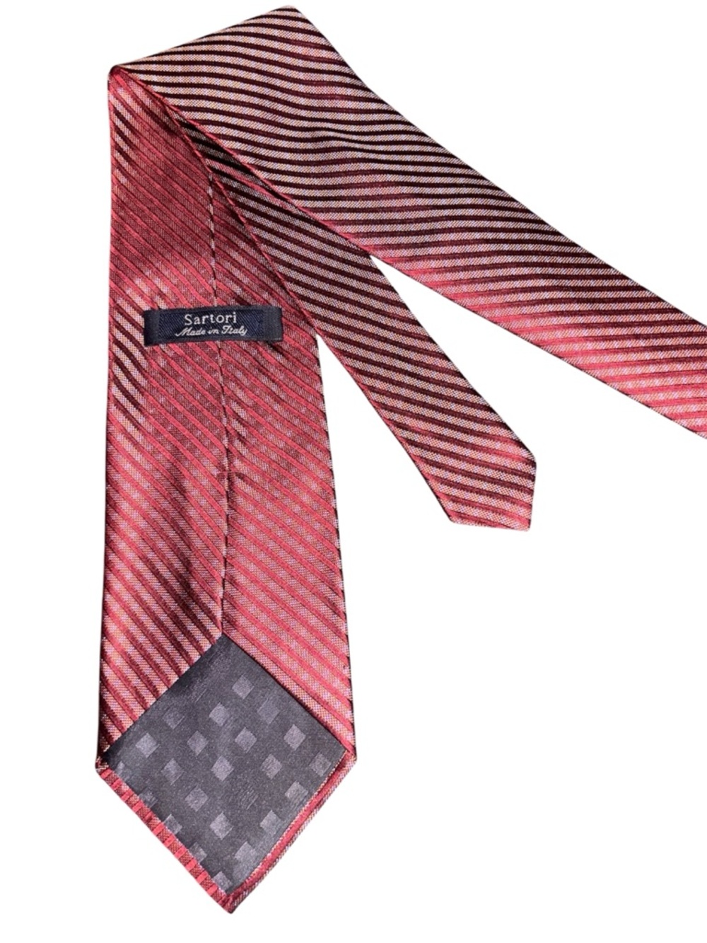 Men's Red Striped Silk Tie